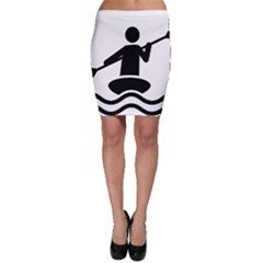 Cropped Kayak Graphic Race Paddle Black Water Sea Wave Beach Bodycon Skirt by Mariart