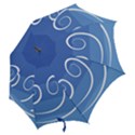 Ventigender Flags Wave Waves Chevron Leaf Blue White Hook Handle Umbrellas (Small) View2