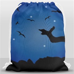 Nightscape Landscape Illustration Drawstring Bag (large) by dflcprints