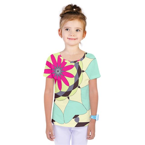 Pink Flower Kids  One Piece Tee by digitaldivadesigns