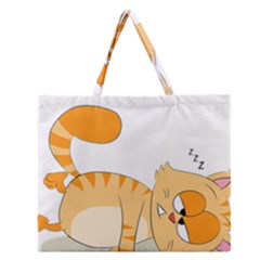 Even Cat Hates Monday Zipper Large Tote Bag by Catifornia