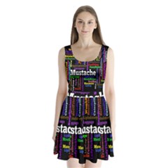 Mustache Split Back Mini Dress  by Mariart