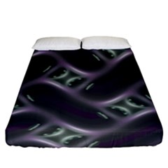 Closeup Purple Line Fitted Sheet (king Size) by Mariart