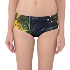 Abstract Design Mid-waist Bikini Bottoms by ValentinaDesign