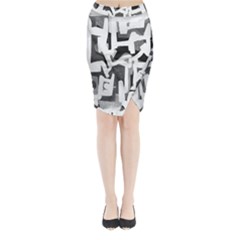 Abstract Art Midi Wrap Pencil Skirt by ValentinaDesign