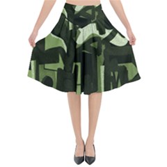 Abstract Art Flared Midi Skirt by ValentinaDesign