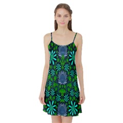 Strawberry Fantasy Flowers In A Fantasy Landscape Satin Night Slip by pepitasart