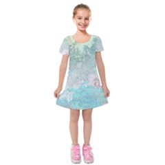 Pastel Garden Kids  Short Sleeve Velvet Dress by digitaldivadesigns