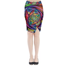 Eye Of The Rainbow Midi Wrap Pencil Skirt by WolfepawFractals