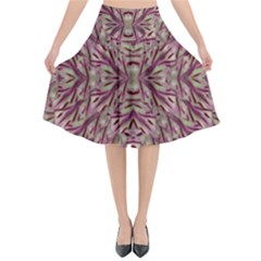 Mandala Art Paintings Collage Flared Midi Skirt by pepitasart