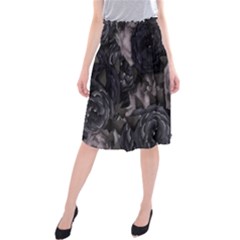 Dark Purple Roses Midi Beach Skirt by LovelyDesigns4U