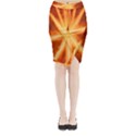 Red Leaf Macro Detail Midi Wrap Pencil Skirt View1