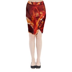 Red Abstract Pattern Texture Midi Wrap Pencil Skirt by Nexatart