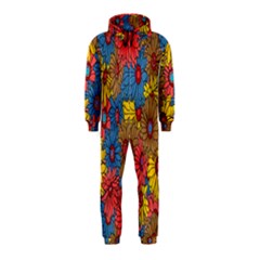 Background With Multi Color Floral Pattern Hooded Jumpsuit (kids) by Nexatart