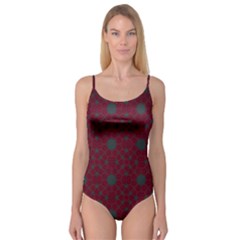 Blue Hot Pink Pattern With Woody Circles Camisole Leotard  by Nexatart