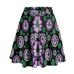 Fantasy Flower Forest  In Peacock Jungle Wood High Waist Skirt by pepitasart