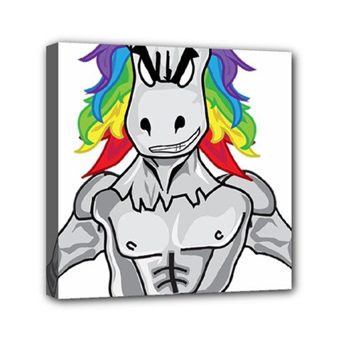 Angry Unicorn Mini Canvas 6  X 6  by KAllan