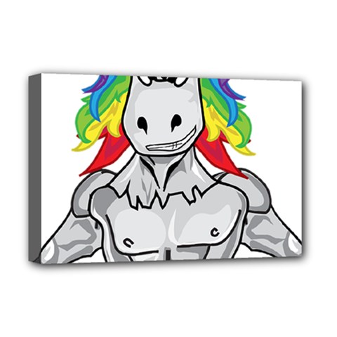 Angry Unicorn Deluxe Canvas 18  X 12   by KAllan