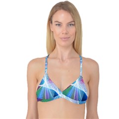 Light Means Net Pink Rainbow Waves Wave Chevron Green Blue Sky Reversible Tri Bikini Top by Mariart