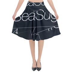 Sea Sugar Line Black Flared Midi Skirt by Mariart