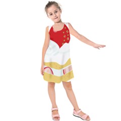 Seeds Strawberry Bread Fruite Red Kids  Sleeveless Dress by Mariart