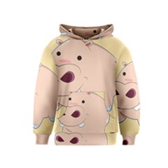 Happy Cartoon Baby Hippo Kids  Pullover Hoodie by Catifornia