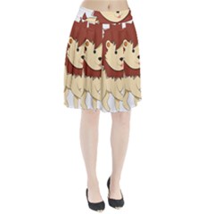 Happy Cartoon Baby Lion Pleated Skirt by Catifornia