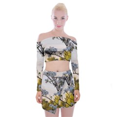 Morning Promise Off Shoulder Top With Skirt Set by oddzodd