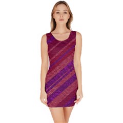 Maroon Striped Texture Sleeveless Bodycon Dress by Mariart