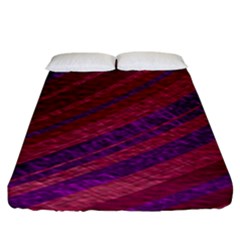 Maroon Striped Texture Fitted Sheet (king Size) by Mariart