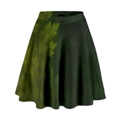 Beautiful Fractal Pines In The Misty Spring Night High Waist Skirt by jayaprime