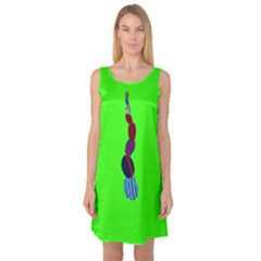 Egg Line Rainbow Green Sleeveless Satin Nightdress by Mariart