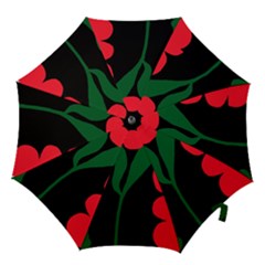 Illustrators Portraits Plants Green Red Polka Dots Hook Handle Umbrellas (small) by Mariart