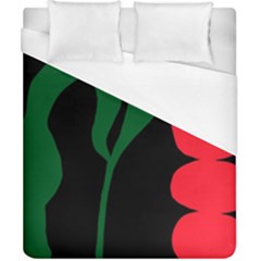 Illustrators Portraits Plants Green Red Polka Dots Duvet Cover (california King Size) by Mariart