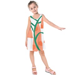 Portraits Plants Carrot Polka Dots Orange Green Kids  Sleeveless Dress by Mariart