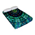 Peacock Throne Flower Green Tie Dye Kaleidoscope Opaque Color Fitted Sheet (Full/ Double Size) View2