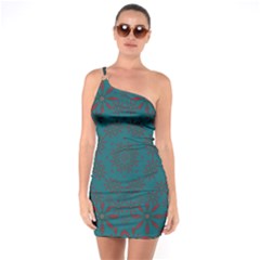 Stars Of Golden Metal One Soulder Bodycon Dress by pepitasart