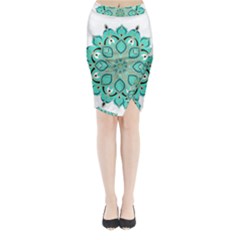 Ornate Mandala Midi Wrap Pencil Skirt by Valentinaart