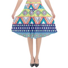 Tribal Print Flared Midi Skirt by BangZart