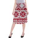 Crimson Knitting Pattern Background Vector Midi Beach Skirt View1