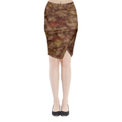 Brown Texture Midi Wrap Pencil Skirt by BangZart