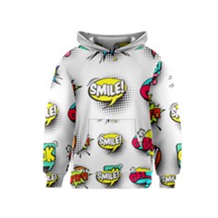 Comic Speech Bubbles  Kids  Pullover Hoodie by LimeGreenFlamingo