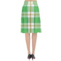 Abstract Green Plaid Flared Midi Skirt View2