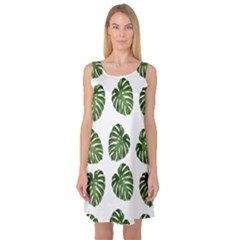 Leaf Pattern Seamless Background Sleeveless Satin Nightdress by BangZart
