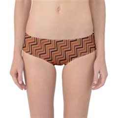 Brown Zig Zag Background Classic Bikini Bottoms by BangZart