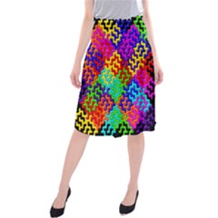 3d Fsm Tessellation Pattern Midi Beach Skirt by BangZart