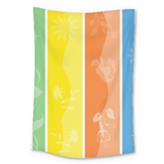 Floral Colorful Seasonal Banners Large Tapestry by BangZart
