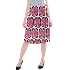 Wheel Stones Pink Pattern Abstract Background Midi Beach Skirt by BangZart