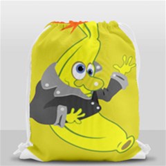 Funny Cartoon Punk Banana Illustration Drawstring Bag (small) by BangZart