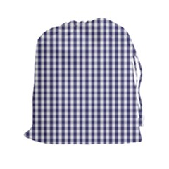Usa Flag Blue Large Gingham Check Plaid  Drawstring Pouches (xxl) by PodArtist